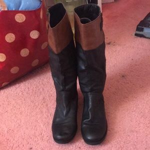 Black and brown jelly pop boots